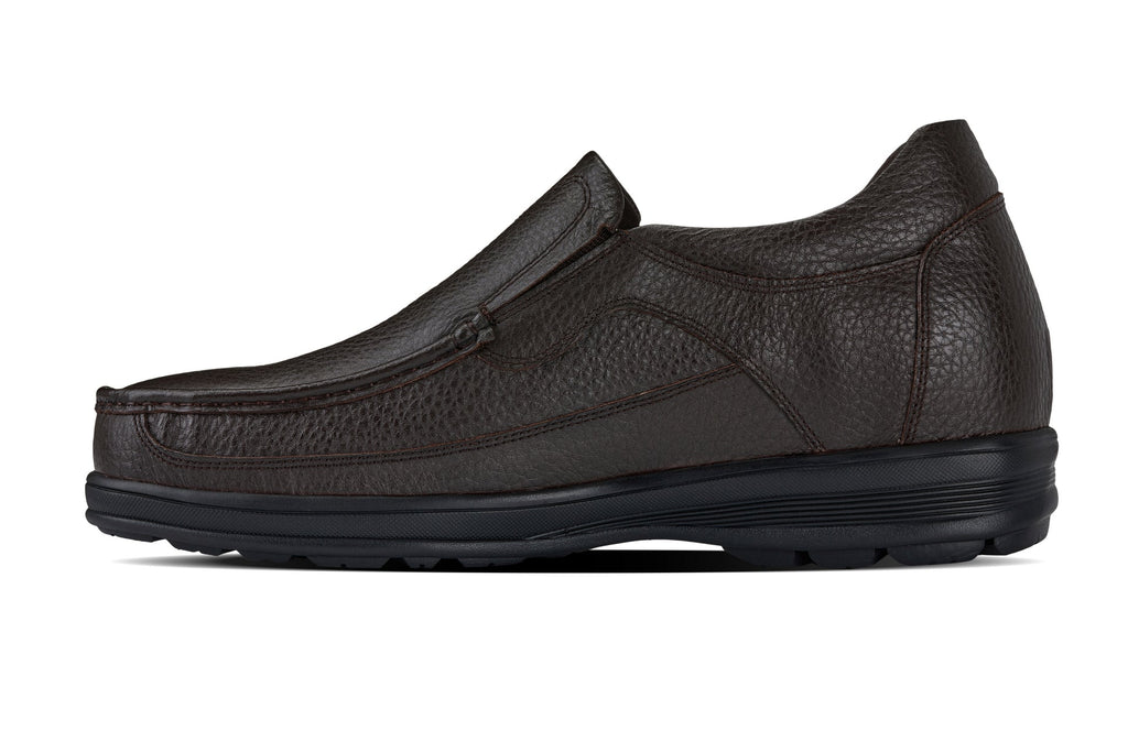 CALTO - G1823 - 3 Inches Taller (Brown) - Lightweight Slip-On Loafer Dress Shoes