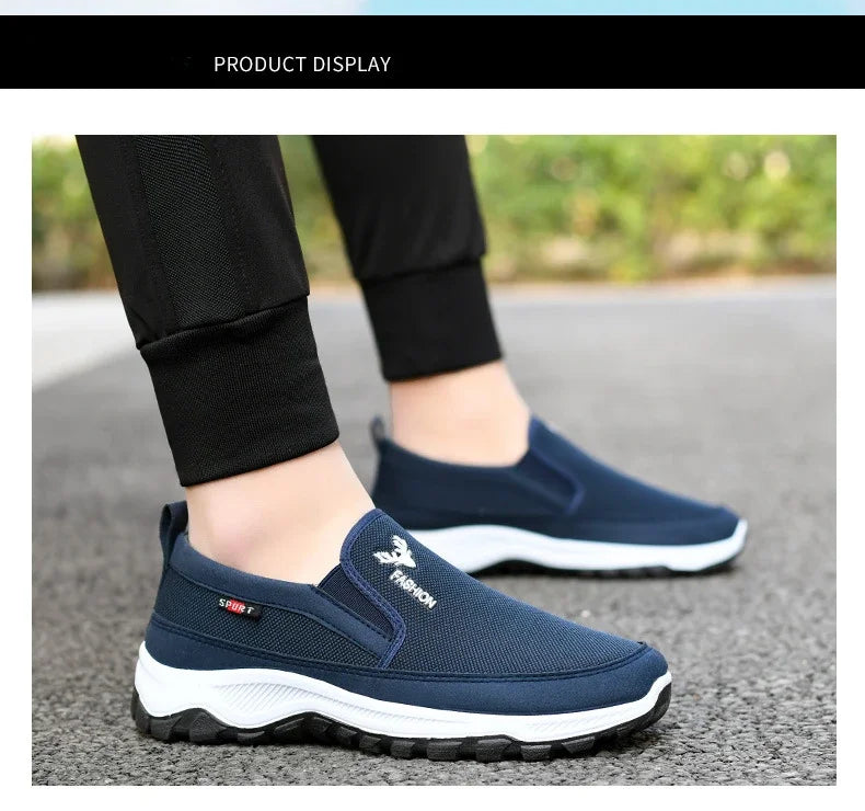 Men Running Hiking Sneakers Breathable Orthopedic Travel Plimsolls Slip On Comfortable for Outdoor Activity Hiking Walking