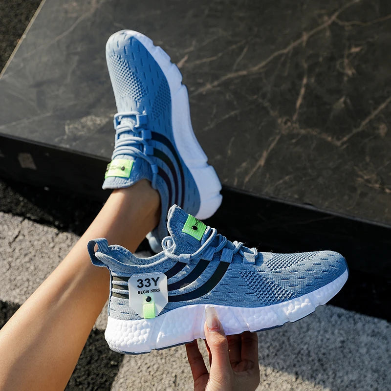 Men Casual Sport Shoes Breathable Lightweight Sneakers Outdoor Mesh Black Running Shoes Athletic Jogging Tenis Walking Shoes
